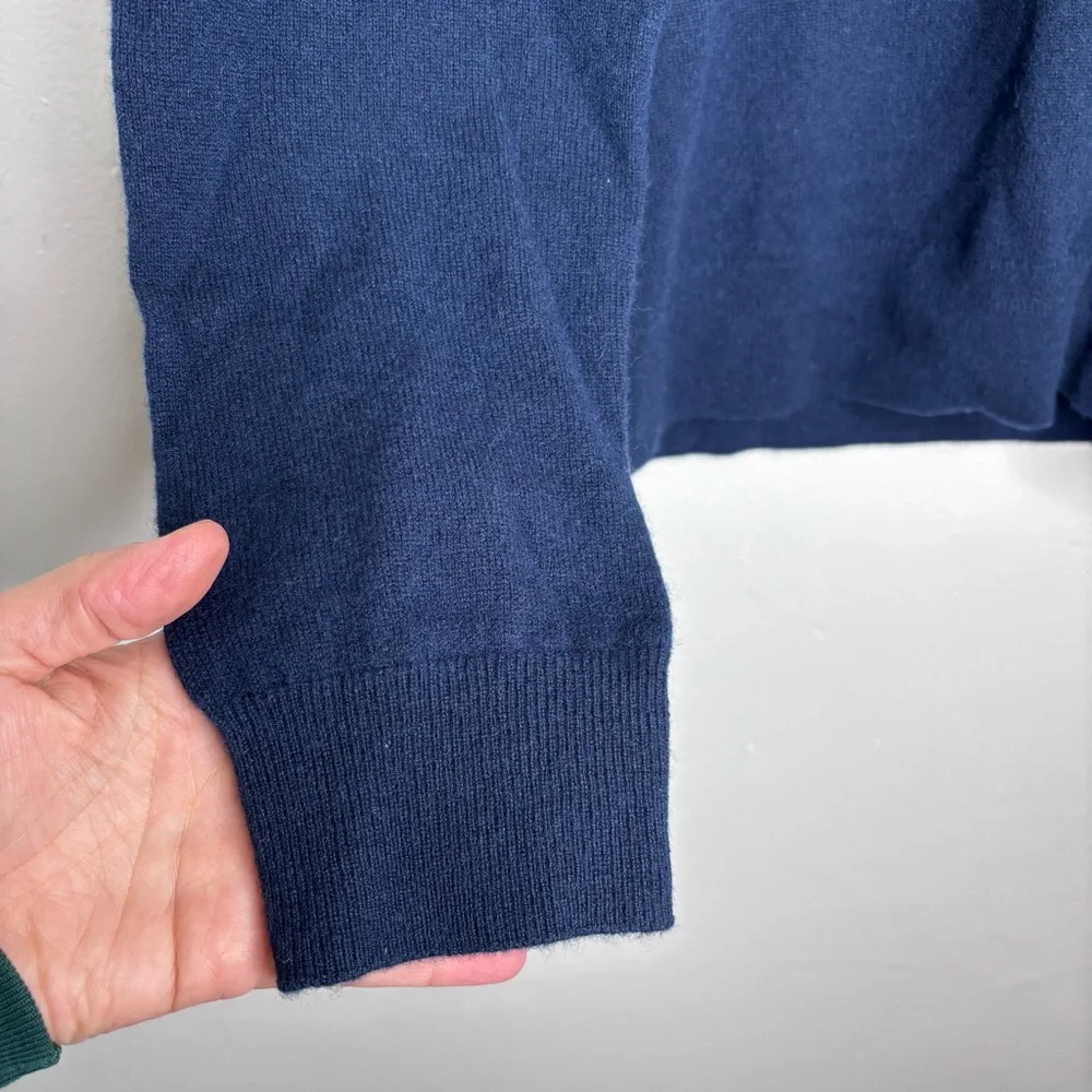 Banana Republic 100% Cashmere Crewneck Sweater Preppy Navy Size M EUC